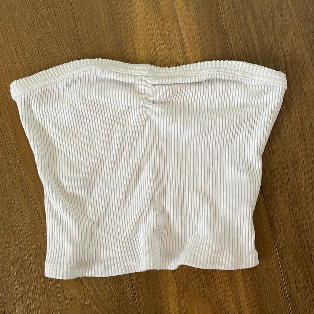 White ribbed tube top